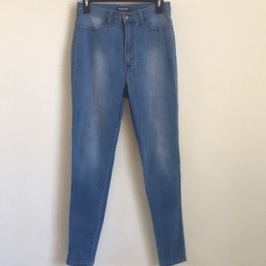 High Waisted Skinny Blue Jeans